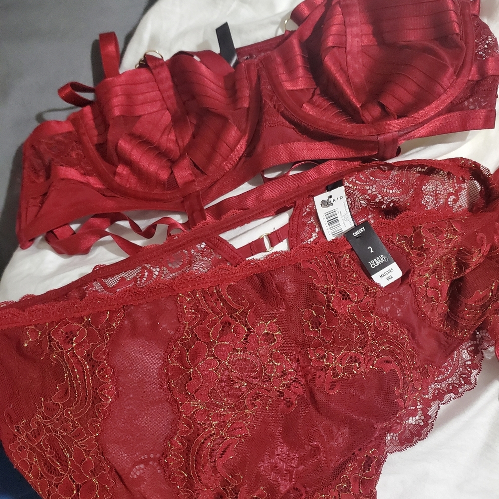 Torrid red and gold cheeky size 2